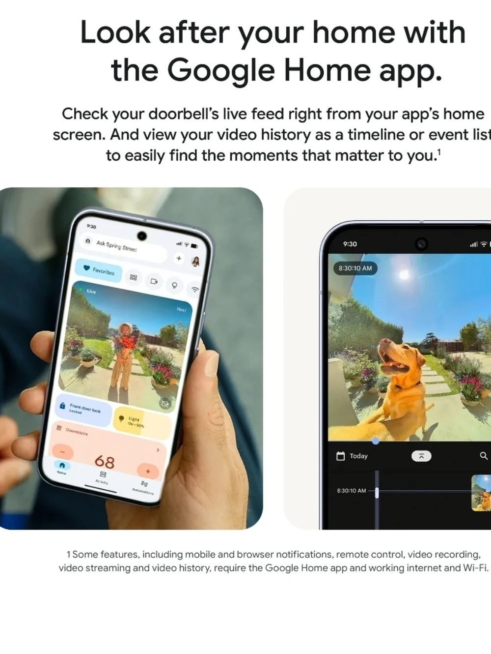 google smart video doorbell — white and black